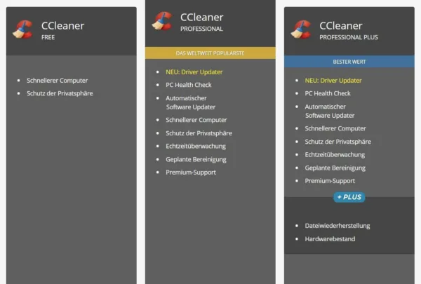CCleaner Professional Plus | 3 Geräte | Mengenrabatt | ohne ABO | per eMail | ESD – Bild 2