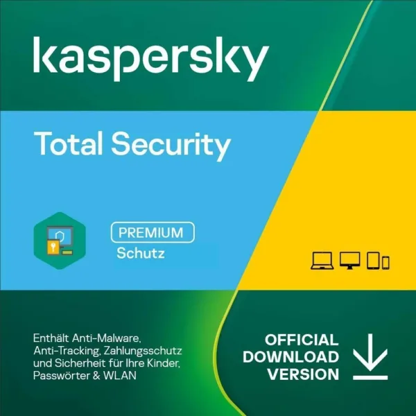 Kaspersky Total Security 2024-2025 für 1-10 Geräte, 1-2 Jahre Schutz - Antivirus Software