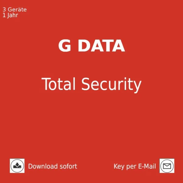 G DATA Total Security 2025 - Schutz für 3 Geräte, 1 Jahr, Download