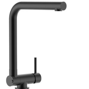 Schwarze matte Küchenarmatur klappbar auf 4,5 cm für Unterfenster