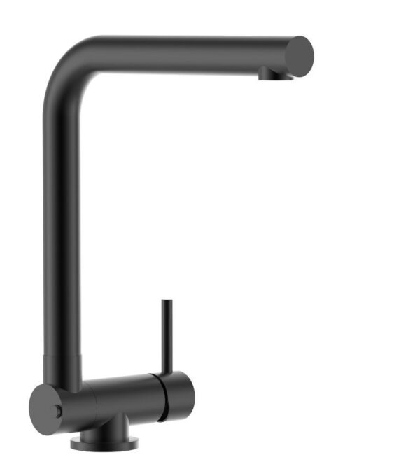 Schwarze matte Küchenarmatur klappbar auf 4,5 cm für Unterfenster