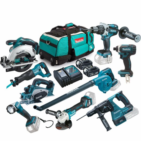 18V Makita 16tlg. Akku Werkzeug Set DHP458 DHR243 DKP180 Combo Kit