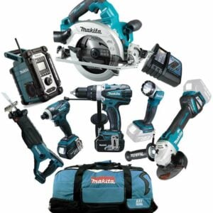 Makita DHS782 ZJ Handkreissäge Combo Kit mit DHP458 Akku-Bohrschrauber