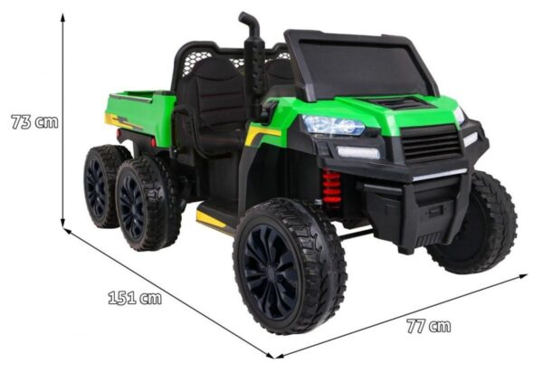 Dreiachs Kipper XXL 24V 800W – Grünes Kinder Elektroauto für Spaß und Abenteuer - Image 3