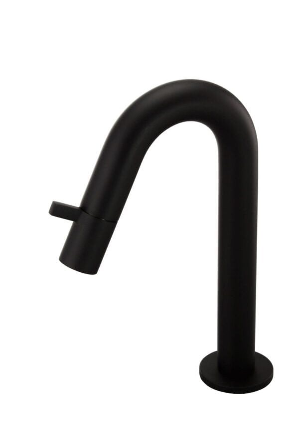 Schwarzer Kaltwasser Wasserhahn mit Kopfsteuerung für Bad und Gäste-WC - Image 1