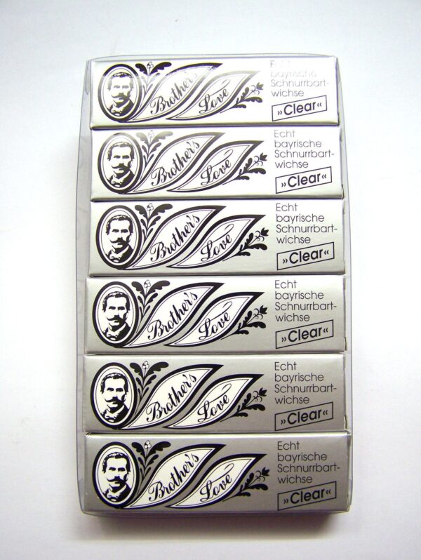 Bartwichse Brother's Love bayrisch klar 6 x 10 ml - Pflege für Bart und Schnurrbart