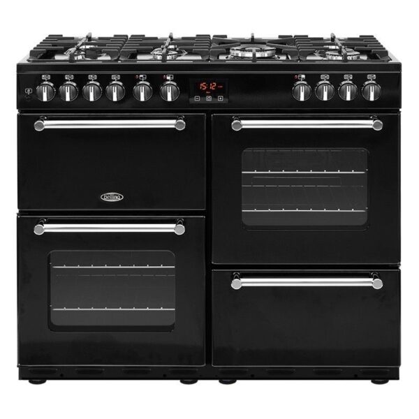 Belling Kensington 100 DFT Black Gas Elektro Standherd 100 cm Range Cooker