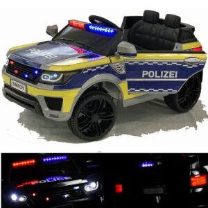 Deutsche Polizei Kinderauto mit Funkgerät - Elektrofahrzeug gefedert