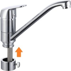 Spültischarmatur Küchenarmatur chrom für Vor- und Unterfenstermontage