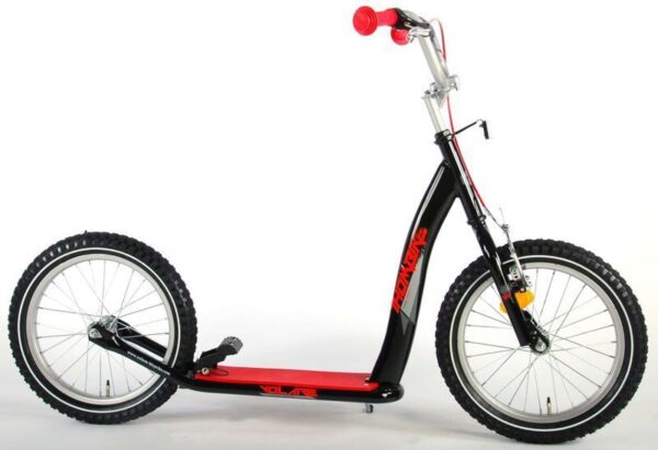 16 Zoll Kinderroller Kickroller Tretroller Schwarz für Jungen und Mädchen
