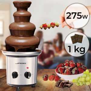 Jago® Edelstahl Schokoladenbrunnen 275W für Schokofondue und Schokofontäne