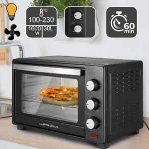 Jago® 30L Minibackofen mit Umluft und Grillfunktion – 1600W Pizzaofen