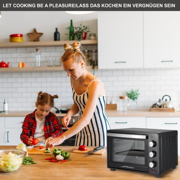 Jago® 30L Minibackofen mit Umluft und Grillfunktion – 1600W Pizzaofen - Image 4