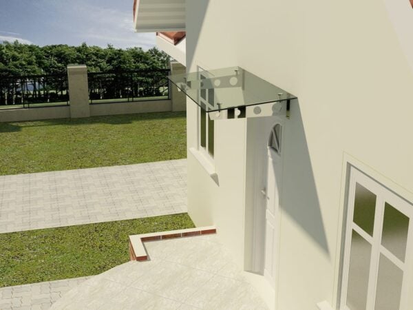 Edelstahl Glasvordach 13 mm - Elegante Überdachung für Eingänge - Image 1