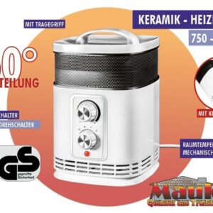 Mauk 360° Keramik Heizlüfter - Mobile Mini Heizung für effiziente Wärme