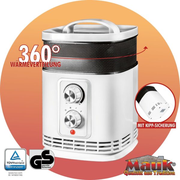 Mauk 360° Keramik Heizlüfter - Mobile Mini Heizung für effiziente Wärme - Image 1