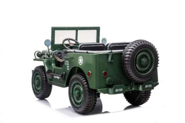 Jeep Willys MB Retro 3-Sitzer 24V Kinder Elektroauto grün 4x120W - Image 4
