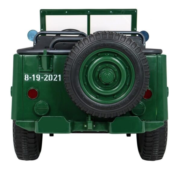 Jeep Willys MB Retro 3-Sitzer 24V Kinder Elektroauto grün 4x120W - Image 5