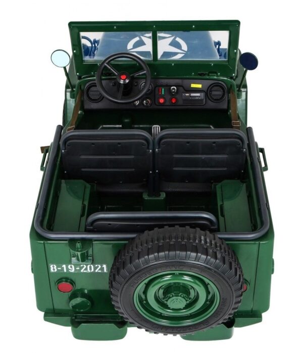 Jeep Willys MB Retro 3-Sitzer 24V Kinder Elektroauto grün 4x120W - Image 7