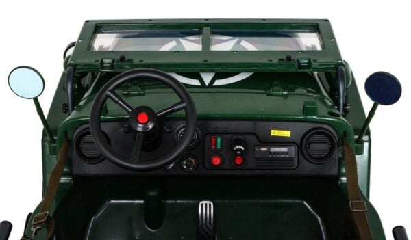 Jeep Willys MB Retro 3-Sitzer 24V Kinder Elektroauto grün 4x120W - Image 8