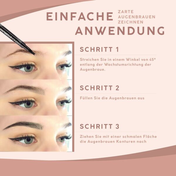 3D Augenbrauen Stift Pen für Microblading - Wasserfest, 24h, 4 Farben - Image 4