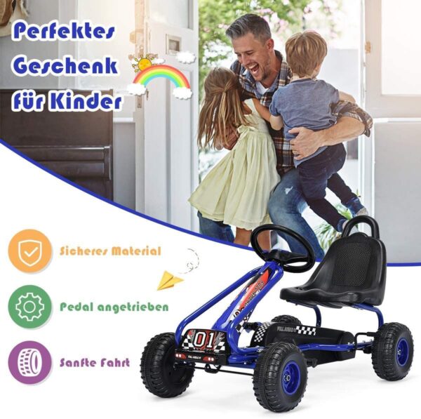 Verstellbares Gokart mit Handbremse - Tretauto bis 30kg belastbar - Image 5