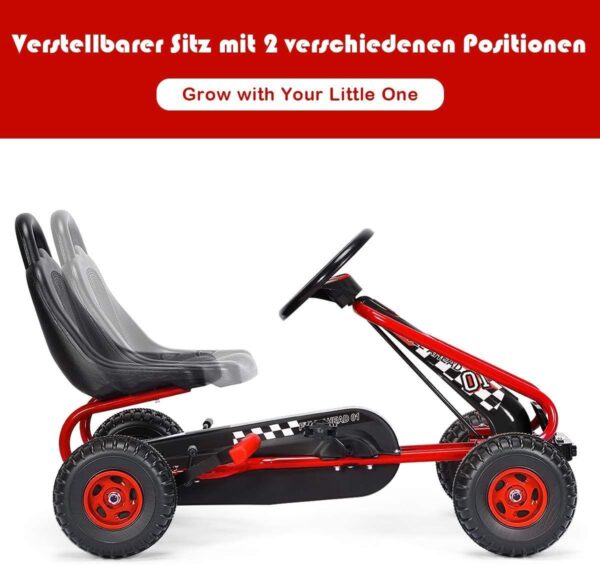 Verstellbares Gokart mit Handbremse - Tretauto bis 30kg belastbar - Image 7