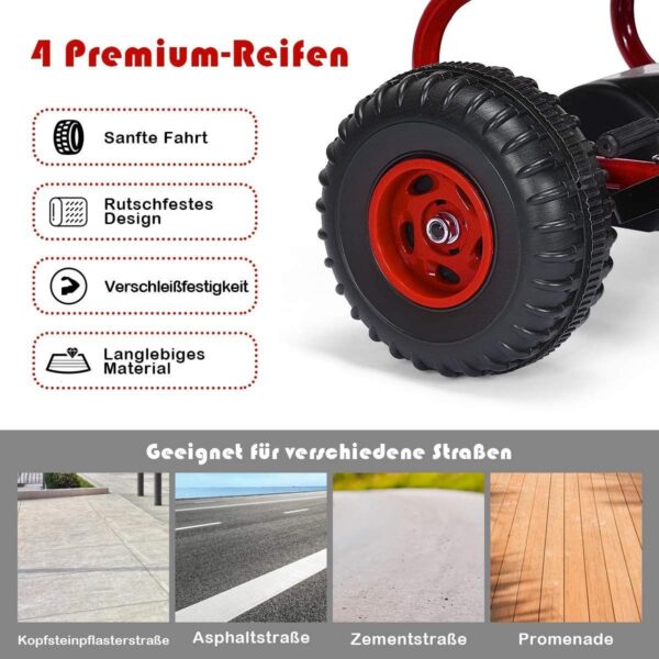 Verstellbares Gokart mit Handbremse - Tretauto bis 30kg belastbar - Image 8
