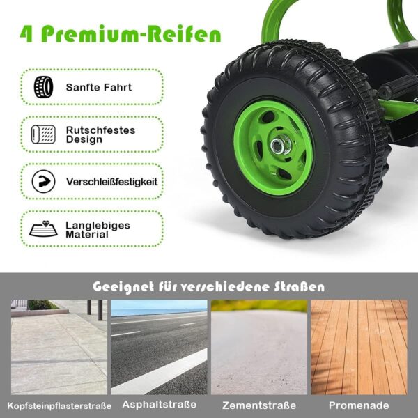 Verstellbares Gokart mit Handbremse - Tretauto bis 30kg belastbar - Image 14