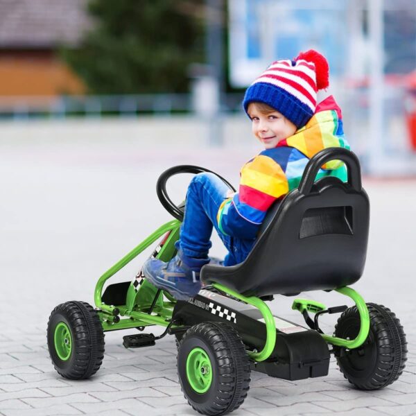 Verstellbares Gokart mit Handbremse - Tretauto bis 30kg belastbar - Image 17