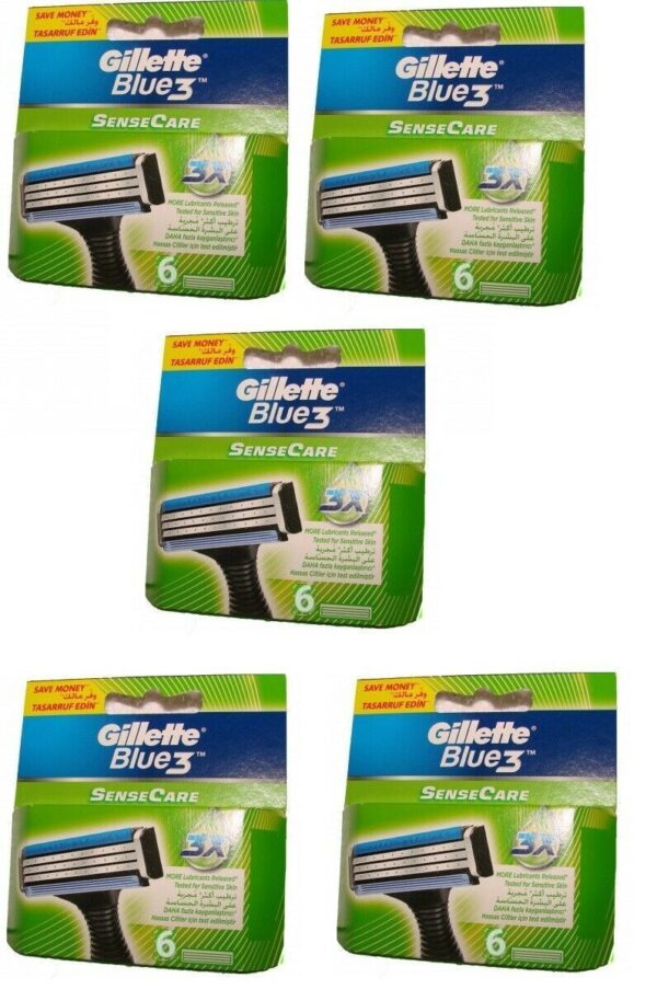 Gillette Blue3 SenseCare Rasierklingen 30 Stk - Ersatzklingen für Rasierer