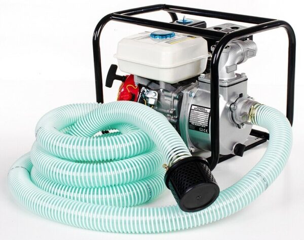 Benzin Wasserpumpe 6,5PS Gartenpumpe SET mit 3'' Motor und 2 Schläuchen - Image 7