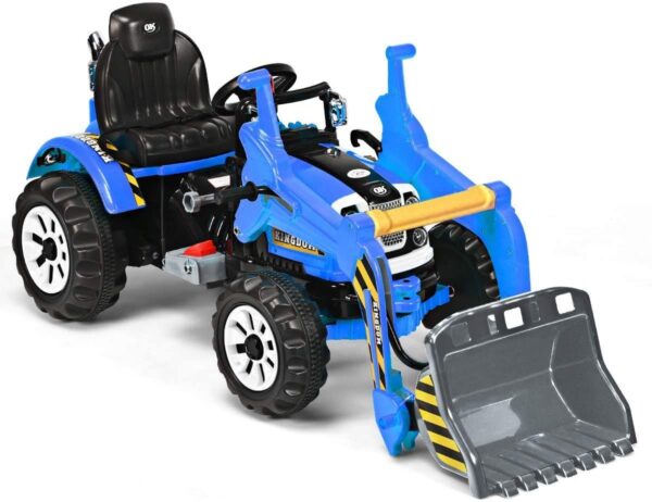 12V Elektro Kinderbagger mit Schaufel, Sitzbagger 2,5-5 km/h