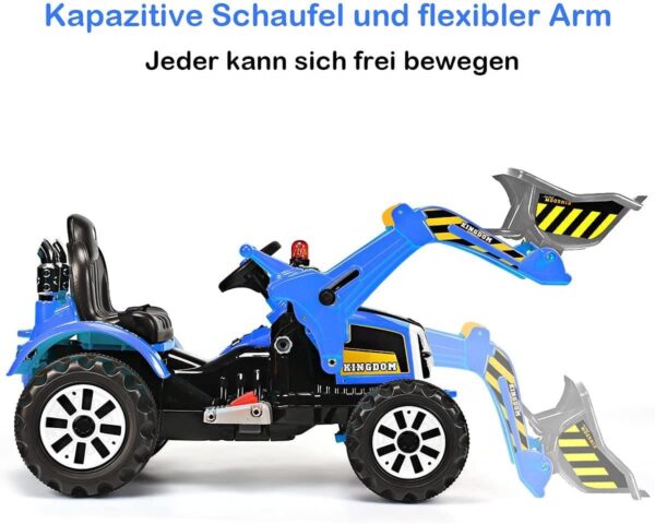12V Elektro Kinderbagger mit Schaufel, Sitzbagger 2,5-5 km/h - Image 2