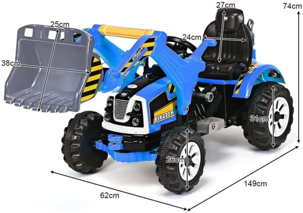 12V Elektro Kinderbagger mit Schaufel, Sitzbagger 2,5-5 km/h - Image 6