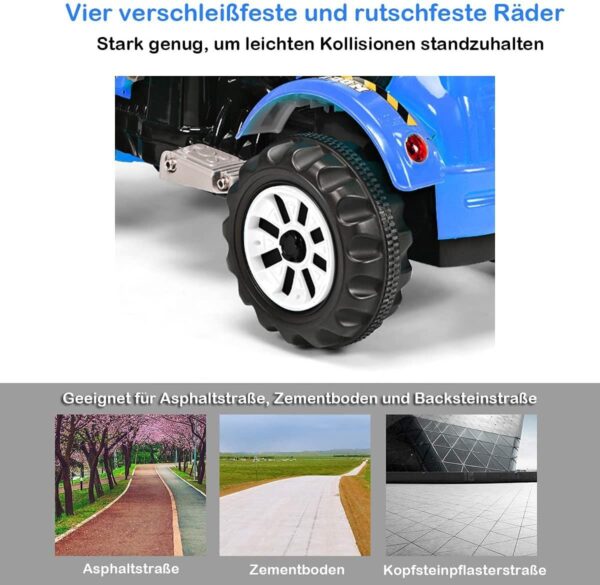 12V Elektro Kinderbagger mit Schaufel, Sitzbagger 2,5-5 km/h - Image 5