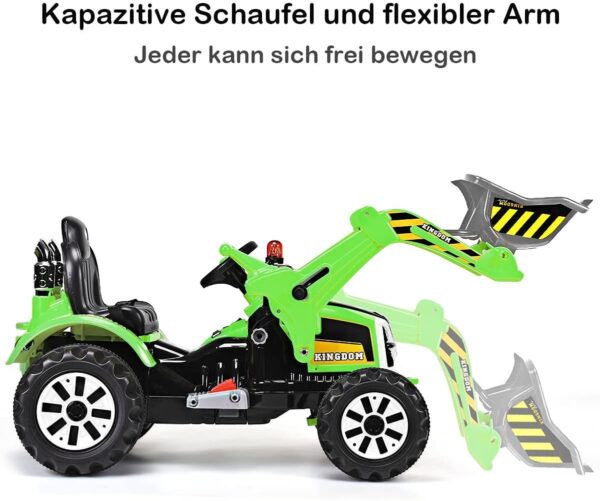 12V Elektro Kinderbagger mit Schaufel, Sitzbagger 2,5-5 km/h - Image 9
