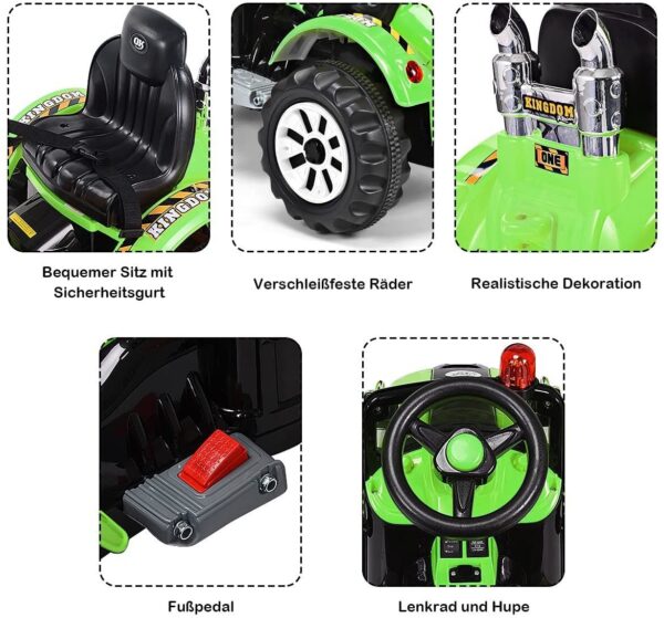 12V Elektro Kinderbagger mit Schaufel, Sitzbagger 2,5-5 km/h - Image 11