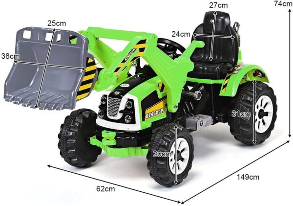 12V Elektro Kinderbagger mit Schaufel, Sitzbagger 2,5-5 km/h - Image 12