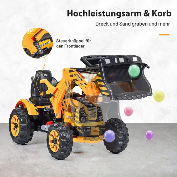 12V Elektro Kinderbagger mit Schaufel, Sitzbagger 2,5-5 km/h - Image 15