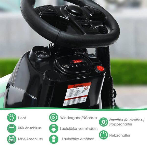 12V Kinder Traktor mit 2,4G Fernbedienung und abnehmbarem Anhänger - Image 2
