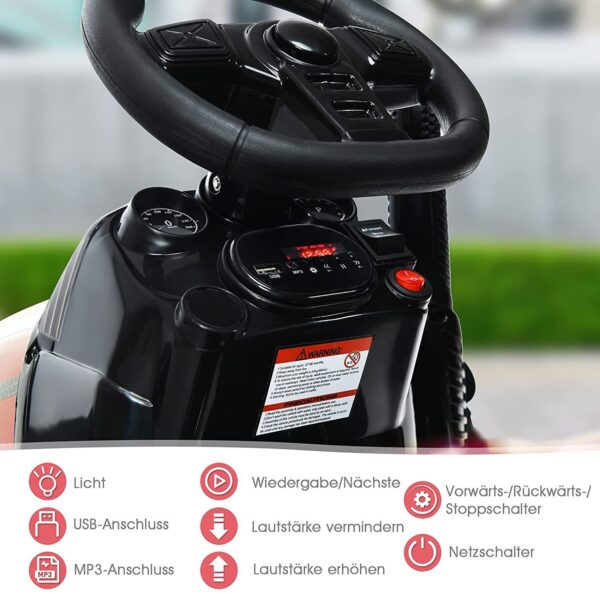 12V Kinder Traktor mit 2,4G Fernbedienung und abnehmbarem Anhänger - Image 7
