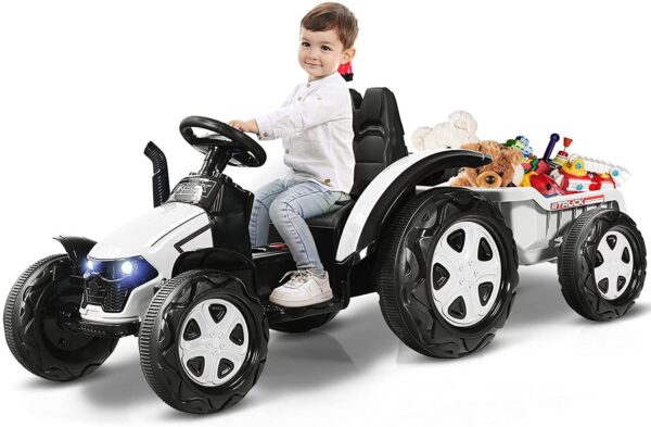 12V Kinder Traktor mit 2,4G Fernbedienung und abnehmbarem Anhänger - Image 10