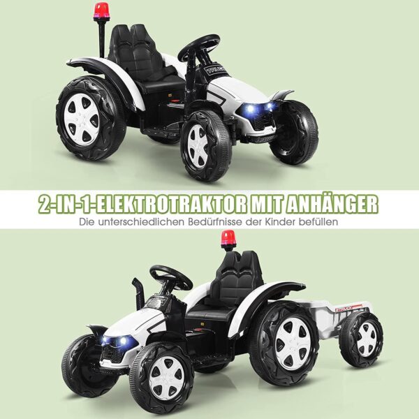 12V Kinder Traktor mit 2,4G Fernbedienung und abnehmbarem Anhänger - Image 13