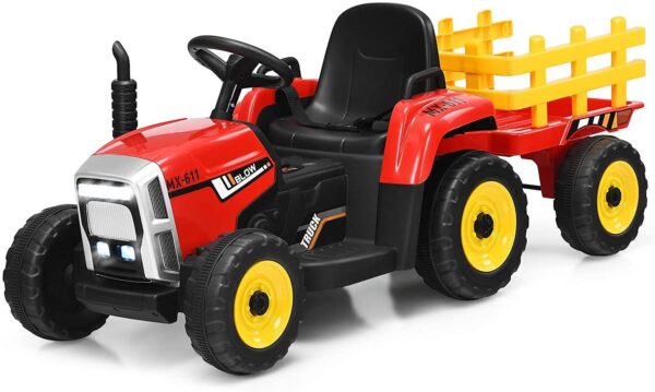 12V 3-Gang Kinder Traktor mit abnehmbarem Anhänger & 2,4G Fernbedienung - Image 7