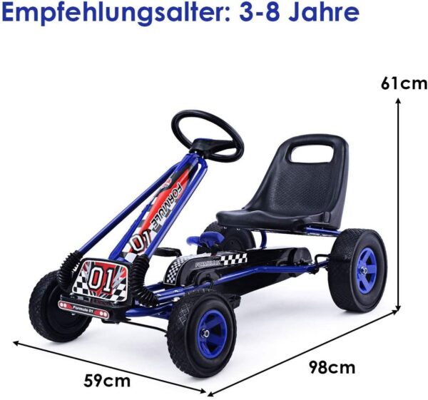 Gokart mit Handbremse und verstellbarem Sitz, Tretauto mit Vor- und Rückwärtsgang - Image 1