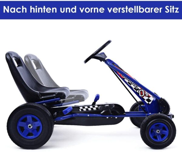 Gokart mit Handbremse und verstellbarem Sitz, Tretauto mit Vor- und Rückwärtsgang - Image 2