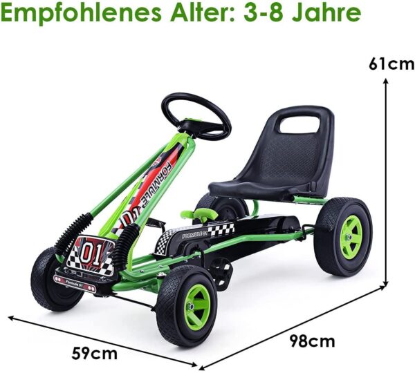 Gokart mit Handbremse und verstellbarem Sitz, Tretauto mit Vor- und Rückwärtsgang - Image 8