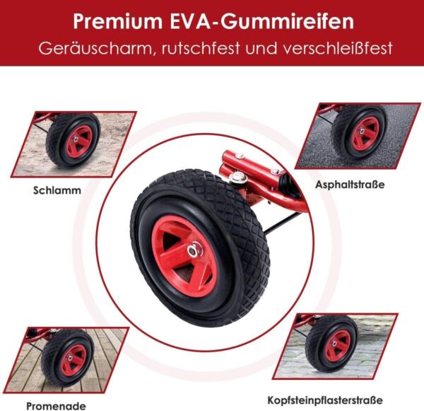Gokart mit Handbremse und verstellbarem Sitz, Tretauto mit Vor- und Rückwärtsgang - Image 14