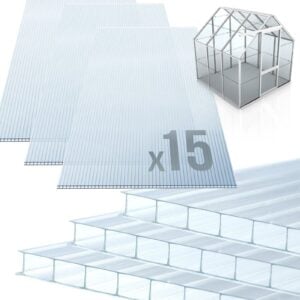 Jago® 15X Polycarbonat Doppelstegplatte für Gewächshäuser und Bauprojekte